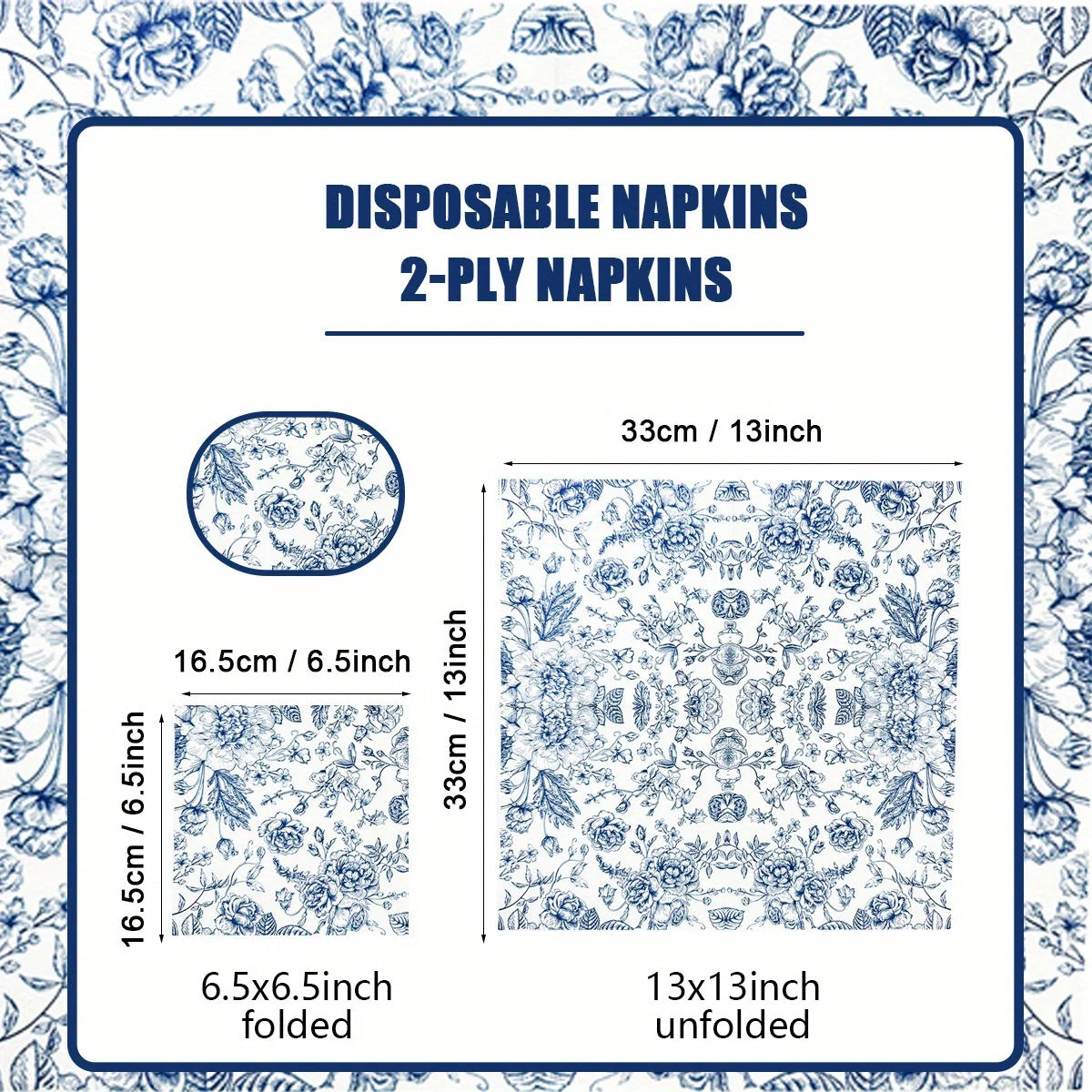 serviettes papier floral bleu blanc élégantes mariage anniversaire décoration table fourchette couteau bougie photophore
