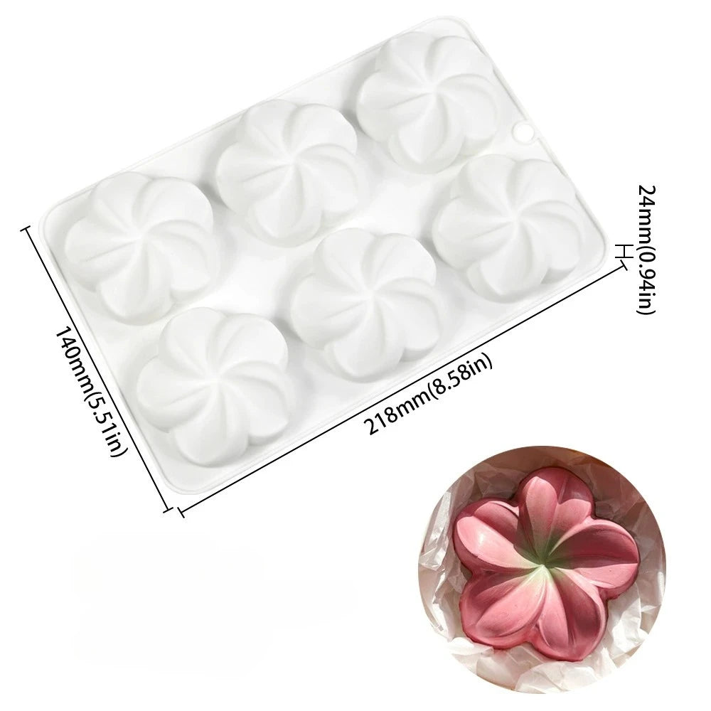 moules silicone pâtisserie motifs fleurs rayures six cavités démoulage facile gâteaux décorations desserts préparation
