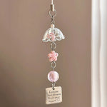 porte clés décoration papillon ailes cœur transparents blanc rose romantique