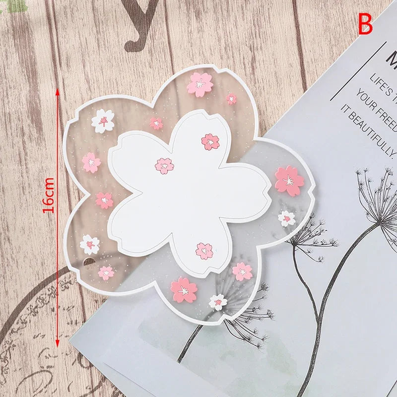 coasters fleurs cerisier silicone transparent non glissant moderne rose blanc table