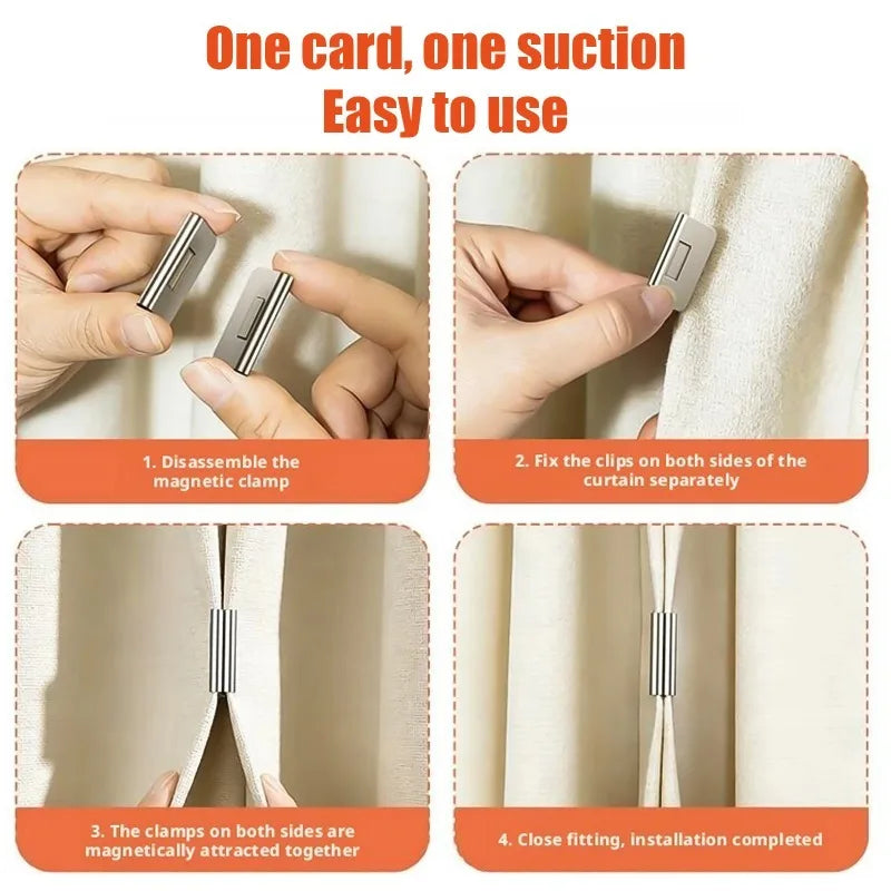 clips magnétiques rideaux argenté moderne fixation sans perçage paires 10 20