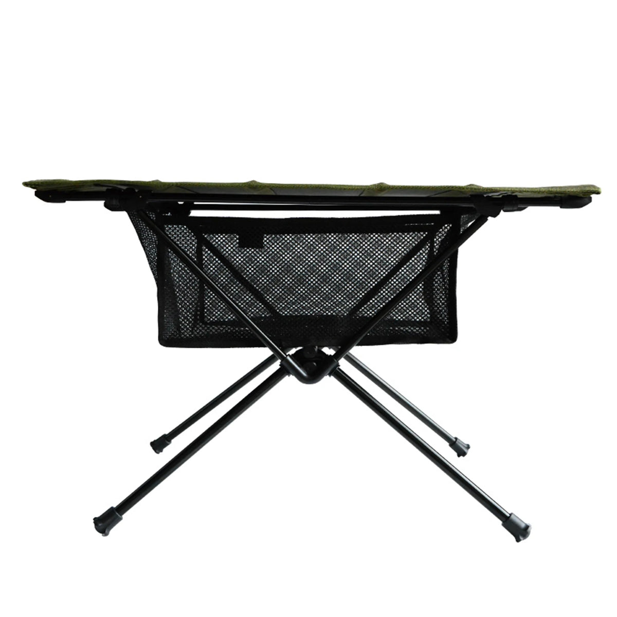 table pliable vert olive maille noire clips extensible rangement moderne camping