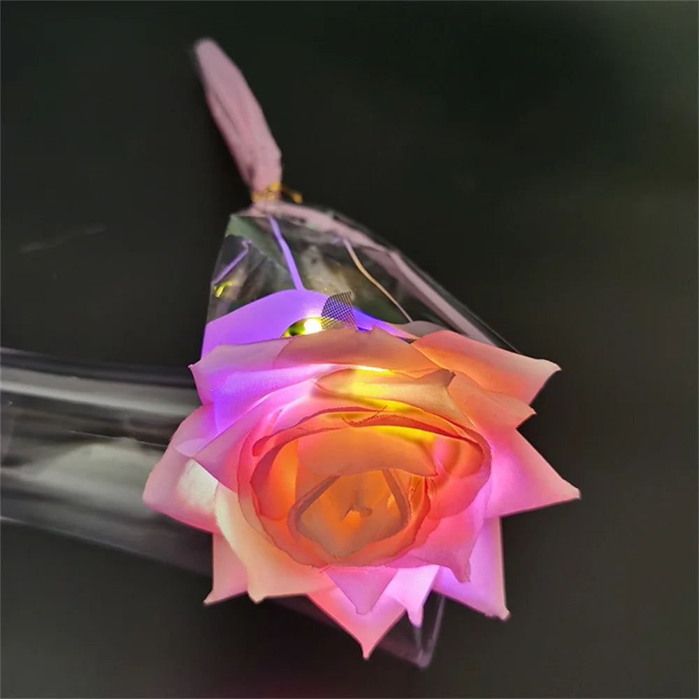 roses artificielles lumineuses bleu rose blanche modernes adhésives halloween anniversaire noël