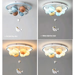 lampe moderne planètes astronaute couleur blanc bleu orange vert