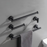 porte serviettes acier inoxydable noir moderne minimaliste brossé salle bain ensemble pièces métal lisse