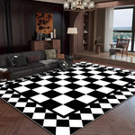 tapis moderne noir blanc motif floral adhésif salon chambre prière commercialisation 40x60cm 50x80cm 80x120cm