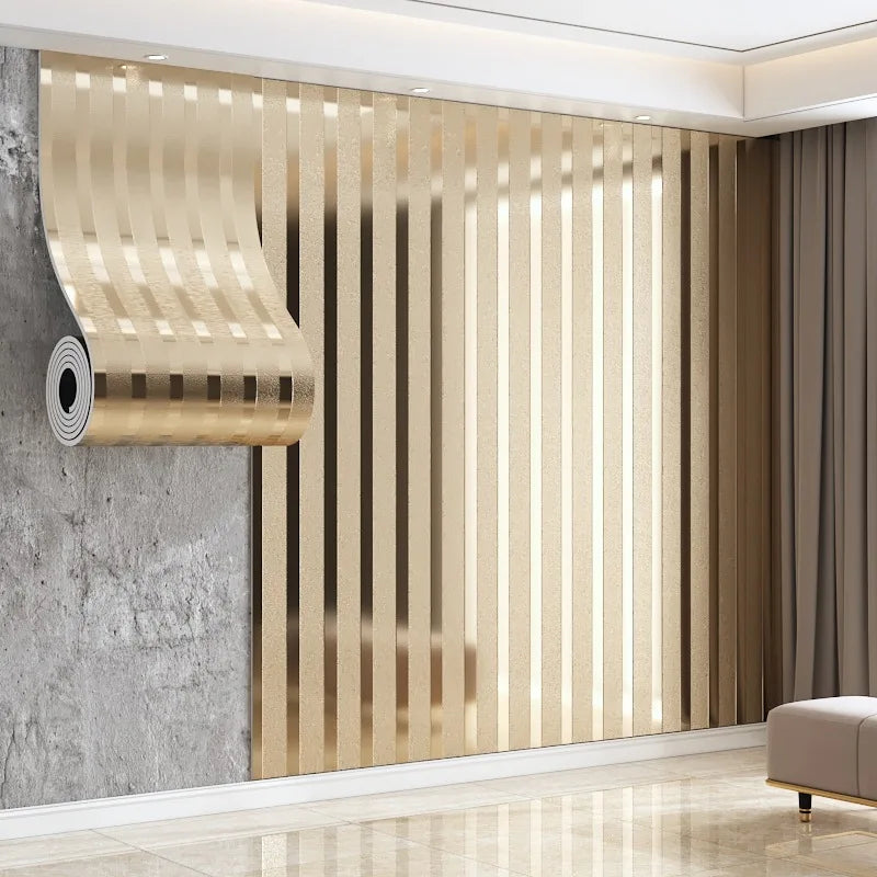 rideau vertical moderne rayures verticales beige gris noir doré adhésif