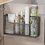 panier grille métallique noir blanc argenté moderne fixé mur rangement bouteilles boîtes 27x14.5x7cm