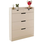 armoire chaussures moderne beige clair tiroirs rangement chaussures objets multifonction bois MDF