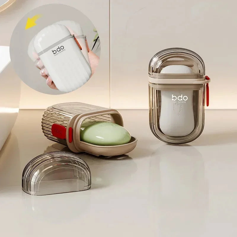 boîte savon moderne blanc rayures horizontales portable couvercleSizeMode: 7,5cmx11cmx4cmSizeMode: set 20 piècesSizeMode: