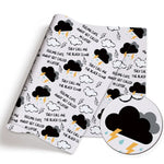 tissu bohème imprimé dessins animés humour violet bleu gris coton polyester serviettes enfants patchwork