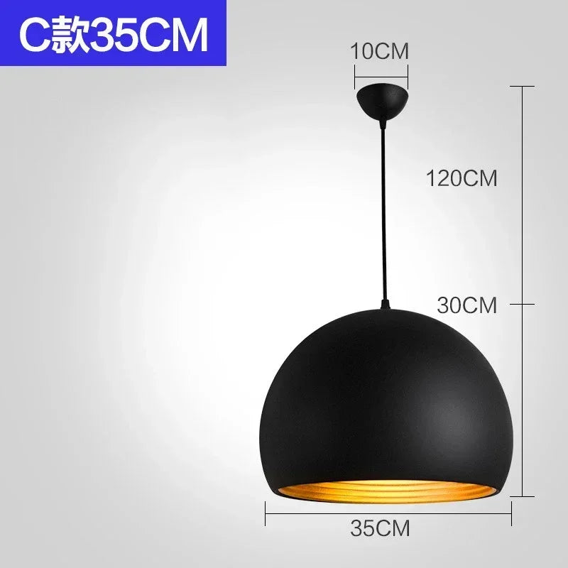 lampe suspension industrielle métal noir doré rétro moderne éclairage intérieur restaurant bar loft
