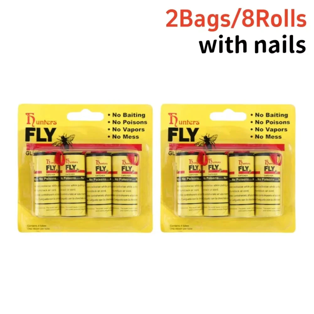 pièges mouches papier adhésif anti insectes pratique attrape mouches jetables facile utilisation boîte jaune