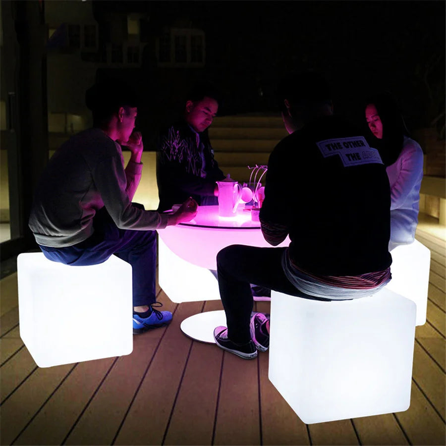 veilleuse cube led 16 couleurs télécommande moderne blanc bleu violet jaune