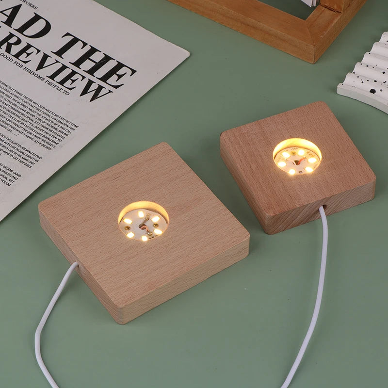 lampe led moderne bois naturel support usb 10 cm