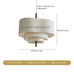 suspension lumineuse tissu beige clair moderne salon lumière led fer chaîne métallique
