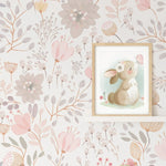papier peint fleurs modernes autocollant chambre enfant rose blanc floral résistant humidité