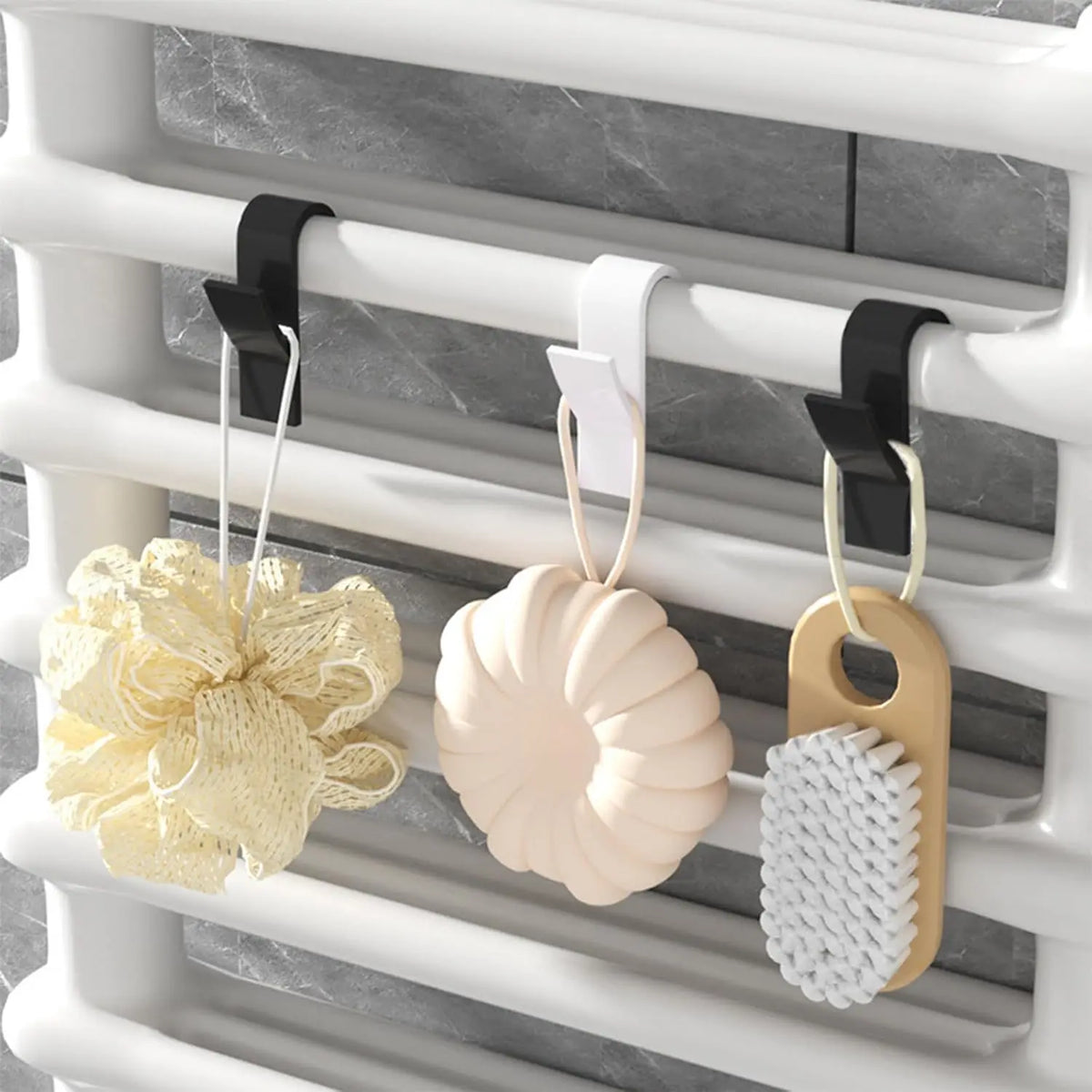 crochet radiateur moderne noir blanc suspension bar étagère salle bain organisateur maison support porte