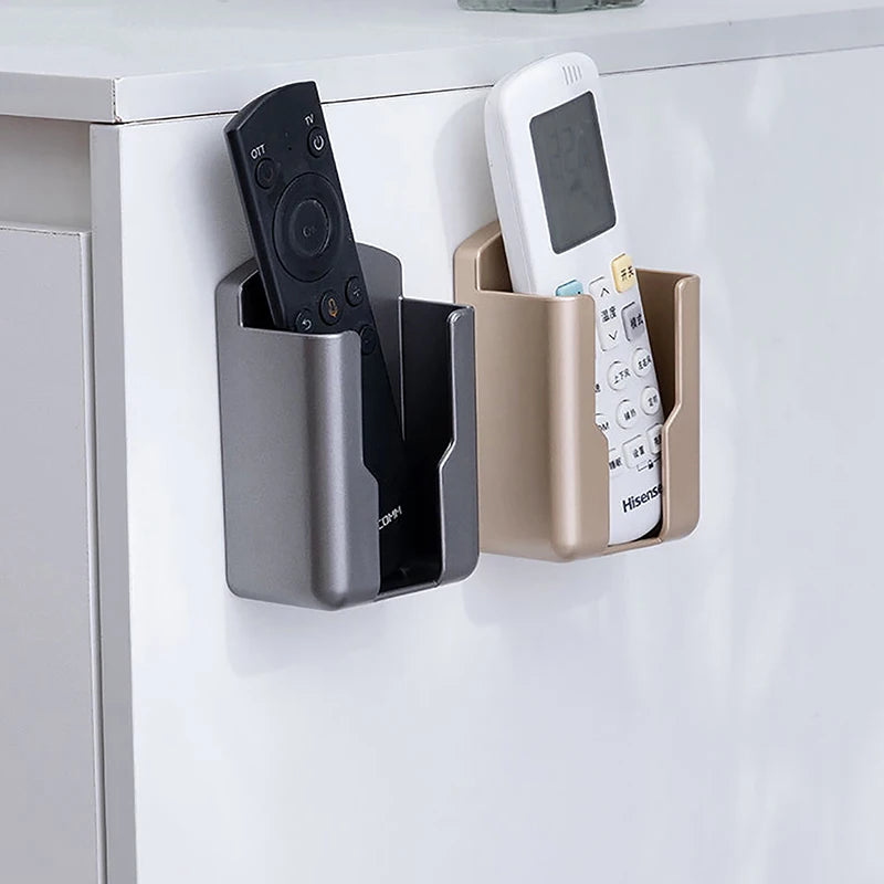 porte télécommande mural adhésif moderne minimaliste gris blanc doré plastique