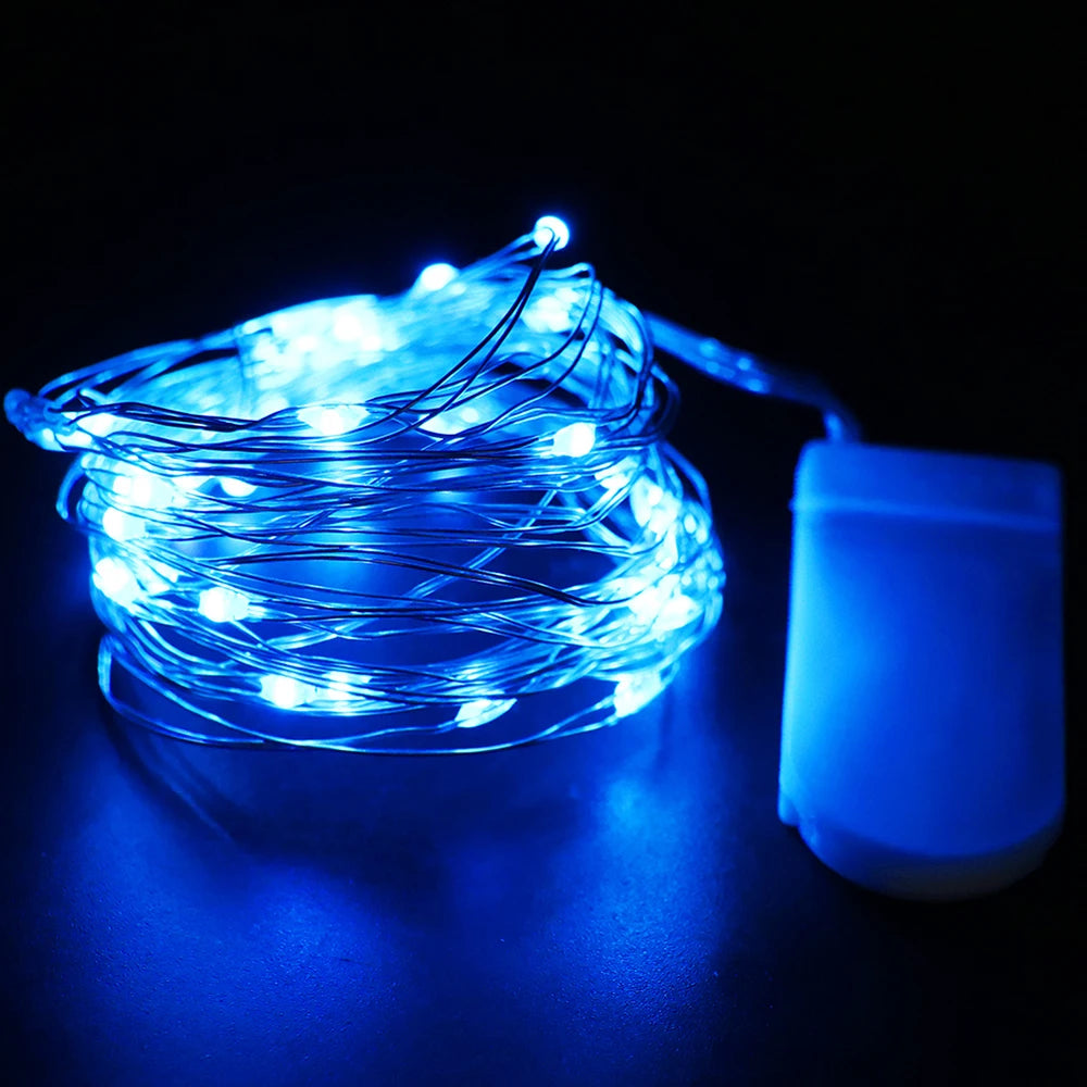 guirlande lumineuse led fil cuivre batterie clips décoration mariage jardin fête extérieur