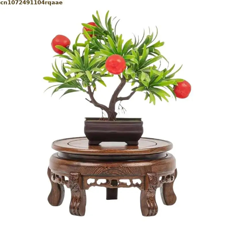 support plante bois naturel gravures artisanales traditionnel maison marron foncé