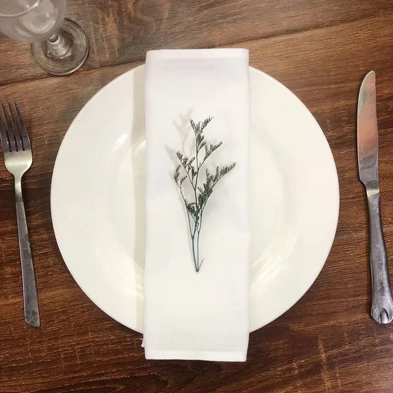 serviettes table lin naturel beige clair classique maison restaurant mariage festive