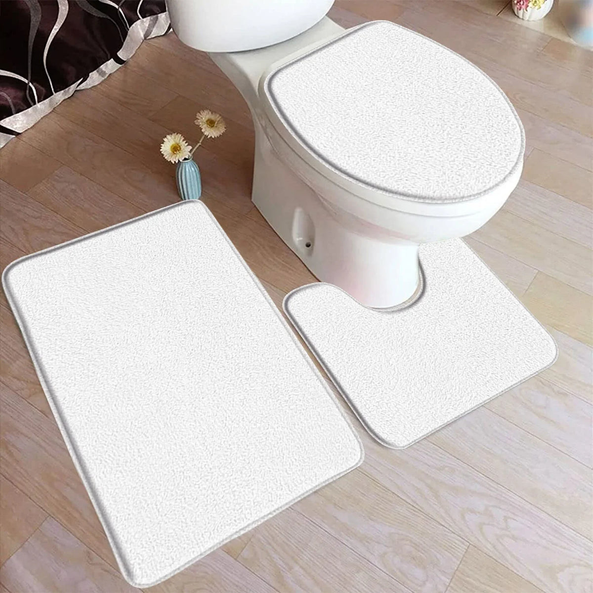 tapis bain moderne uni respectueux l'environnement noir rose clair bleu gris jaune rose foncé