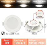 Spot LED blanc moderne 10W 14W 17W 20W 24W 6W câble adaptateur