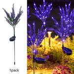décoration jardin plante artificielle lumineuse violet feuilles fines moderne LED solaireextérieur balcon fête mères