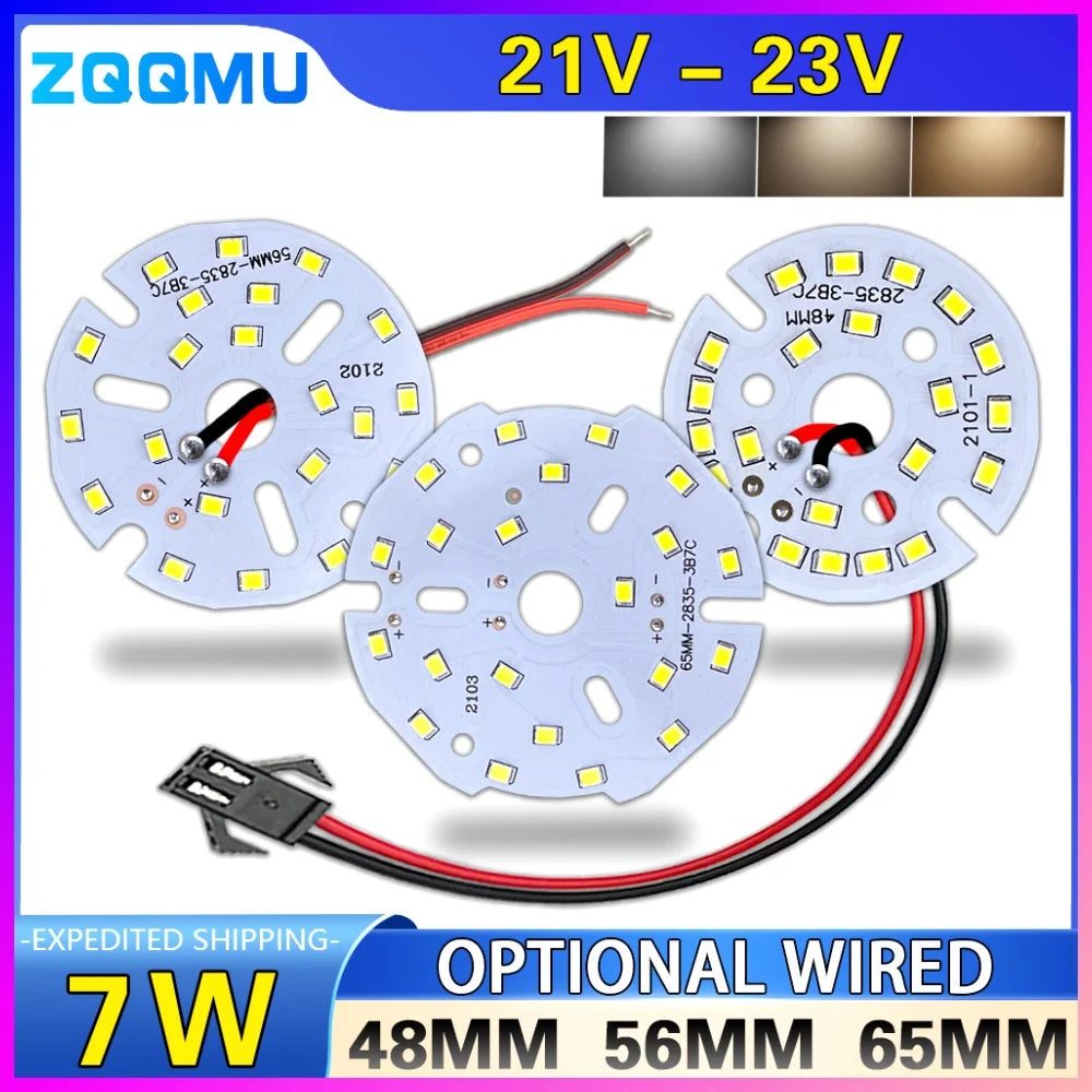 plaque led 7w 48mm 56mm 65mm smd2835 adhésif blanc neutre moderne câble électrique��