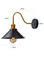 lampe murale industrielle vintage noir doré filaire chambre coucher étude salle bain