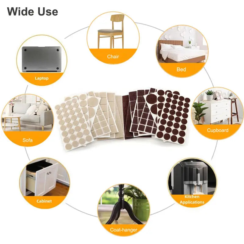protecteurs meubles adhésifs rond carré beige marron opaques utilitaires différentes tailles inclusées