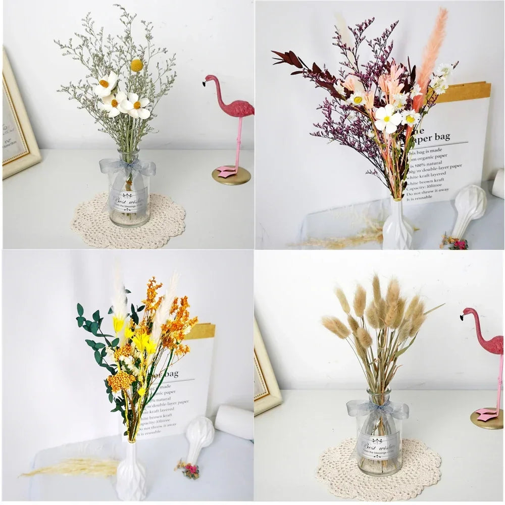 décoration intérieure bouquet fleurs séchées naturel papier kraft anniversaire mariage rustic