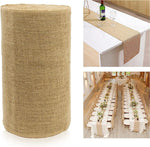 Décoration table anniversaire chic avec chemin de table jute