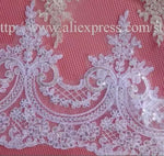 dentelle polyester blanc ajourée paillettes 22cm confection artisanat mariage erotique floral