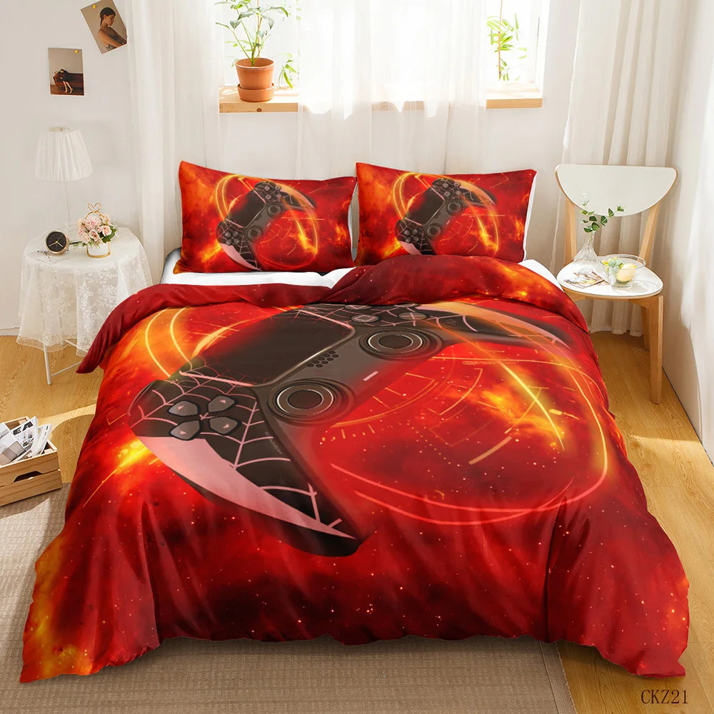 Set housse couette gamer 3 pièces impression 3D