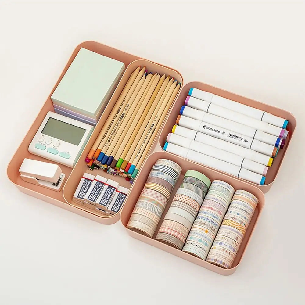 boîtes rangement bleu rose gris blanc modernes empilables opaques lisses multifonctions