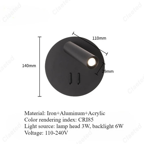lampe chevet or moderne éclairage chambre coucher led angle réglable fixée mur minimaliste