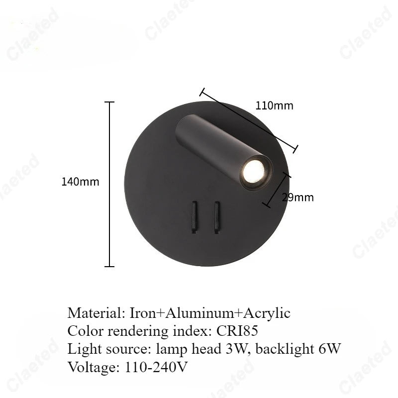 lampe chevet or moderne éclairage chambre coucher led angle réglable fixée mur minimaliste