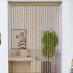 rideau bohème semi transparent polyester beige clair blanc rustique 100x200cm