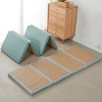 tapis pliable tissé noix coco gris clair bleu céladon moderne pratique