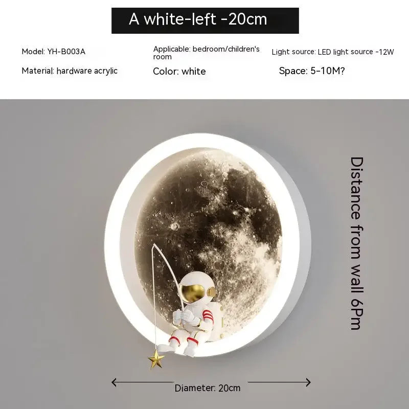 lampe murale astronaute lune étoiles chambre enfant moderne