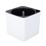 Pot plante auto arrosant moderne blanc indicateur niveau eau fleur verte rond