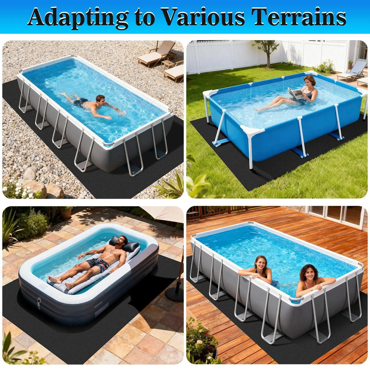 couvre piscine noir moderne adhésif protection piscine hors sol adulte résidence détente