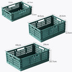 caisse rangement pliable perforée moderne gris rose bleu blanc stockage organisation portable multifonctionnelle