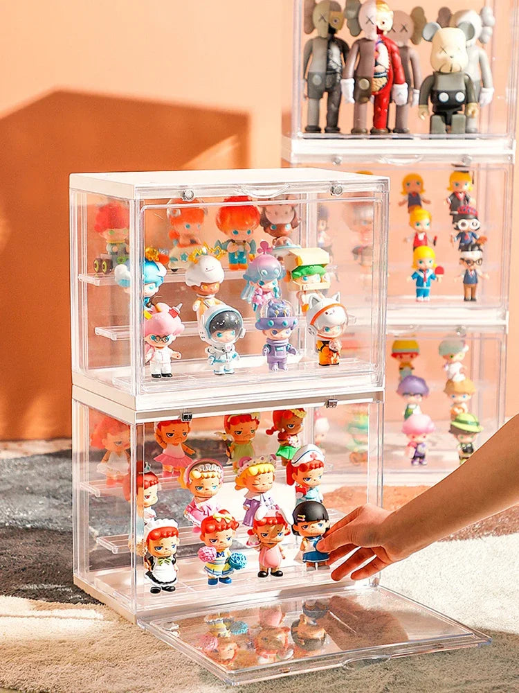 boîte rangement transparente moderne multicolore figurines action réutilisable diverse accessoires costumes trưng bày