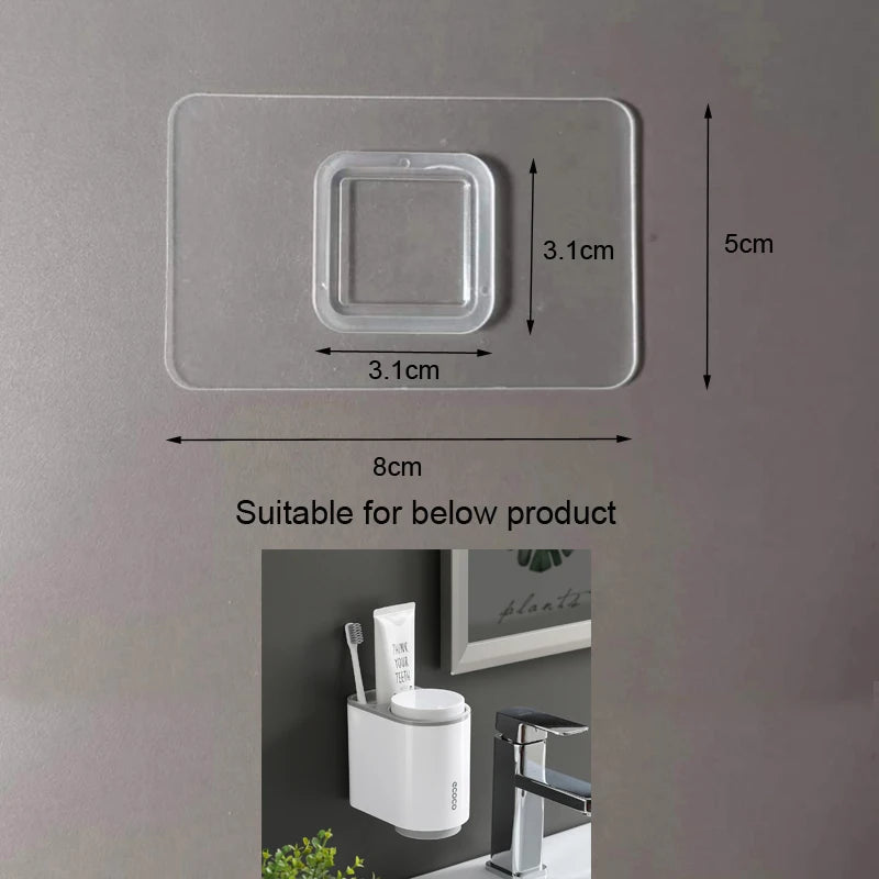 support savon transparent adhésif moderne rectangulaire carrés plastique fixe rangement