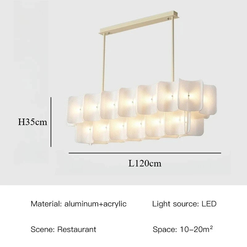 suspension lumineuse moderne pendentif blanc rayures fines opacité 120cm d100cm d80cm d60cm lumière froide