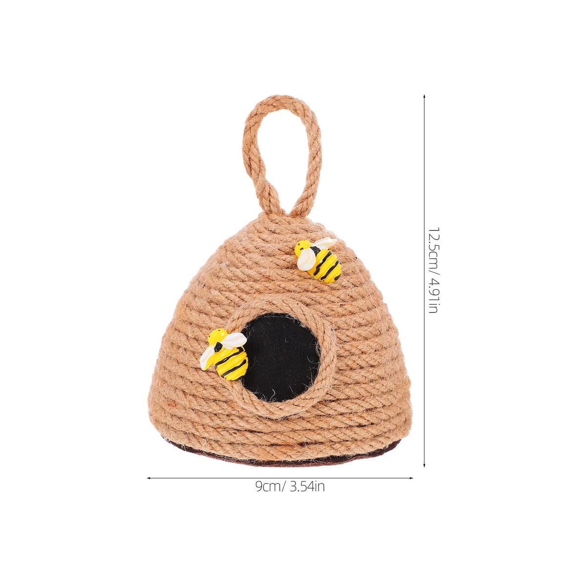 décoration nid d'abeille tressé marron rustique abeilles suspendu jardin anneaux métallique farmhouse