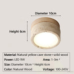lampe moderne minimaliste bois pierre texture naturelle beige brun foncé éclairage led murale